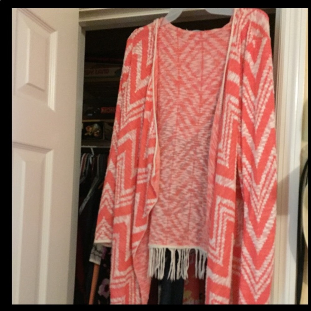 Kimono style lightweight cardigan with hoodie